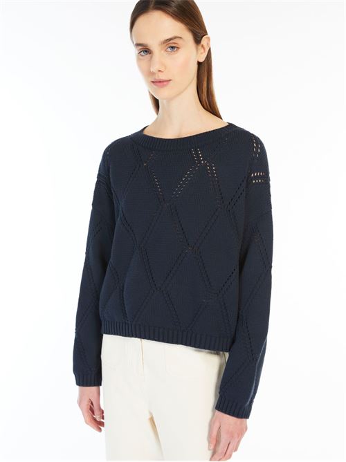 MAGLIA OVERSIZE IN COTONE A LOSANGHE WEEK END Max Mara | ABBOZZI2425366161600003